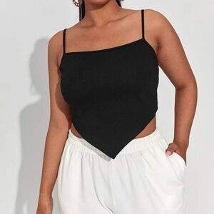 SHEIN Plus Asymmetrical Hem Solid Cami Triangle Tank Top 1X